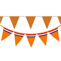 Bellatio Decorations - Oranje Holland vlaggenlijnen - 10x stuks van 10 meter - 2 soorten