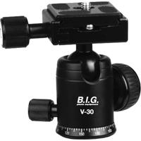 B.I.G. V-30 statiefkop Zwart Metaal 1/4, 3/8" bal - thumbnail