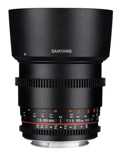 Samyang 85mm T1.5 VDSLR AS IF UMC II, Sony E-Mount SLR Telelens Zwart