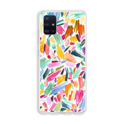 Watercolor Brushstrokes: Galaxy A51 4G Transparant Hoesje
