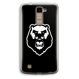 Angry Bear (black): LG K10 (2016) Transparant Hoesje