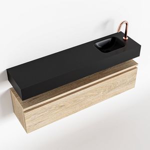 Toiletmeubel Mondiaz Andor | 120 cm | Meubelkleur Washed oak | Lex vrijhangend wastafel Urban Rechts | 1 kraangat