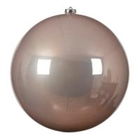 Decoris Kerstbal - lichtroze - groot - 20 cm - kunststof - glans