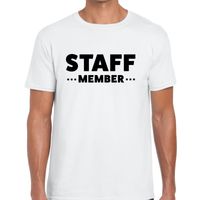 Staff member / personeel tekst t-shirt wit heren - thumbnail