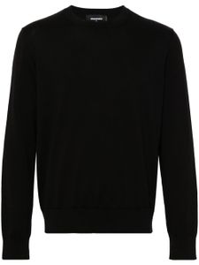 DSQUARED2 pull en maille fine à plaque logo - Noir