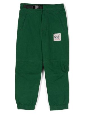 Nº21 Kids pantalon cargo à patch logo - Vert