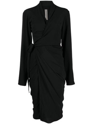 Rick Owens robe drapée Abito à manches longues - Noir