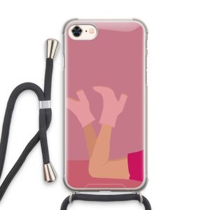 Pink boots: iPhone 7 Transparant Hoesje met koord