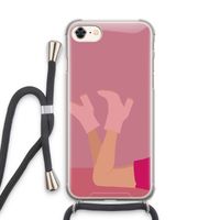 Pink boots: iPhone 7 Transparant Hoesje met koord