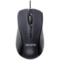 Dicota neu Muis USB Zwart 3 Toetsen 1200 dpi Geïntegreerd scrollwiel
