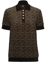 Balmain polo à motif monogrammé - Noir