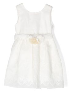 Abel & Lula robe plissée à appliques fleurs - Blanc