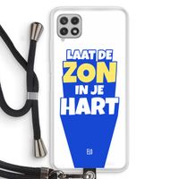 Laat de zon in je hart: Samsung Galaxy A22 4G Transparant Hoesje met koord