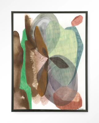 Urban Cotton Wandkleed 'Grounding' 145 x 190cm in Floating Frame - black