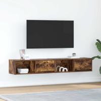Tv-meubelen 2 st 80x31x25,5cm bewerkt hout gerookt eikenkleurig