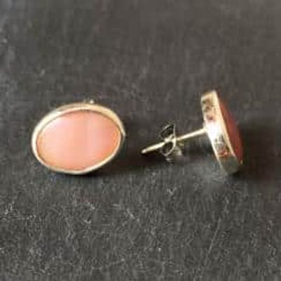 Zilveren Oorstekers Roze Parel - 925 Sterling