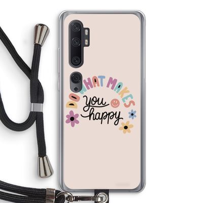 Happy days: Xiaomi Mi Note 10 Pro Transparant Hoesje met koord