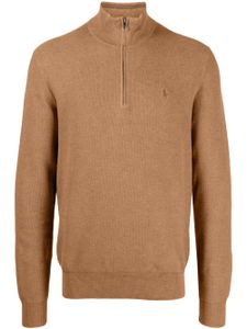 Polo Ralph Lauren pull en coton à col zippé - Marron