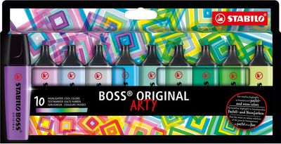 STABILO BOSS ORIGINAL markeerstift Arty, kartonnen etui van 10 stuks in geassorteerde kleuren