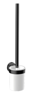 Emco Round toiletborstel met houder, wit/zwart - thumbnail
