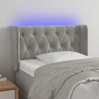 Hoofdbord LED 83x16x78/88 cm fluweel lichtgrijs