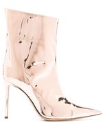 Alexandre Vauthier bottes Alex 100 mm à fini métallisé - Rose