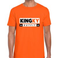 Oranje Kingky outfit t-shirt voor heren - thumbnail