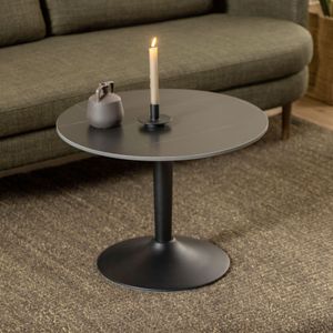 Bendt Salontafel 'Tempest' 60cm, Keramiek met marmerlook, Kleur Zwart