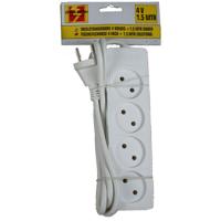 Stekkerdoos 4-voudig - wit - 1,5 meter - 230v - verlengsnoer binnen