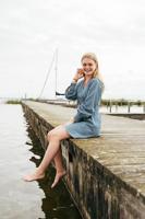 Lofty Manner Jurk Flore | Denim Blue