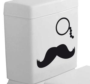 Sticker WC snor oogglas monocle