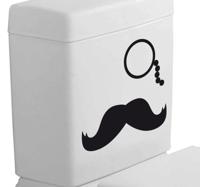 Sticker WC snor oogglas monocle