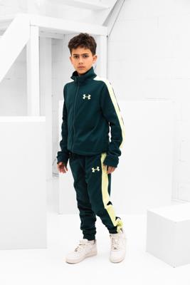 Under Armour Rival Knit Trainingspak Kids Donkergroen - Maat 140 - Kleur: DonkergroenGroen | Soccerfanshop