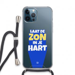 Laat de zon in je hart: iPhone 13 Pro Max Transparant Hoesje met koord
