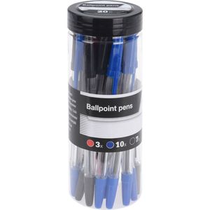 20x stuks balpennen rood/zwart/blauw 14 cm - Pennen