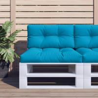 VidaXL Palletkussens 2 st stof lichtblauw