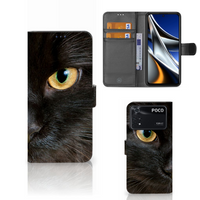 Xiaomi Poco X4 Pro 5G Telefoonhoesje met Pasjes Zwarte Kat - thumbnail