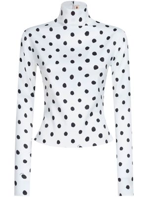 Marni haut satiné à pois - Blanc