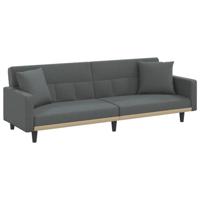 The Living Store Slaapbank Donkergrijs - 220 x 89 x 70 cm - Verstelbare rugleuning - Comfortabele zitplaats - Stevig