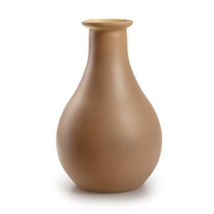 Bloemenvaas Theresa - zand/beige - eco duurzaam glas - D15 x H25 cm - Sierlijk