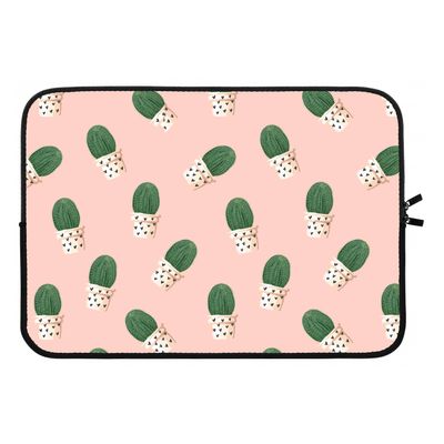 Cactusprint roze: Laptop sleeve 13 inch
