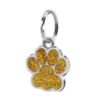 5 PC'S metalen huisdier tag zink legering identiteitskaart footprint belettering dog tag (goud)