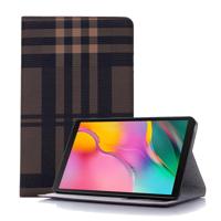 Geruite textuur horizontale Flip lederen case voor Galaxy tab A 8 (2019) P200/P205 met houder & kaartsleuven & portemonnee (koffie)