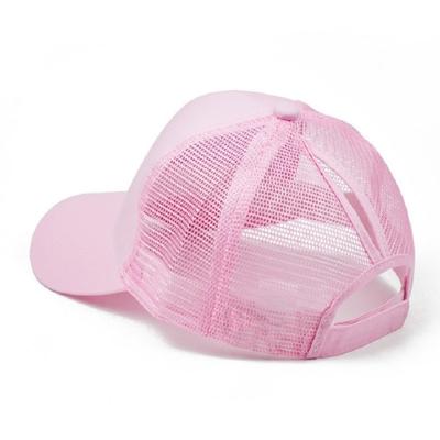 Zomer katoen mesh opening paardenstaart hoed zonnebrandcrème Baseballpet specificatie: ?? (roze)