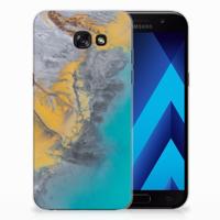 Samsung Galaxy A5 2017 | TPU | Siliconen hoesje | Marble Blue Gold