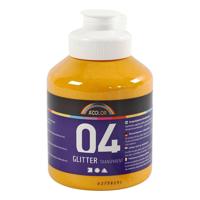 Creativ Company Acrylverf glitter voor kinderen - warm geel, 500ml