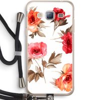 Roosjes: Samsung Galaxy J3 (2016) Transparant Hoesje met koord