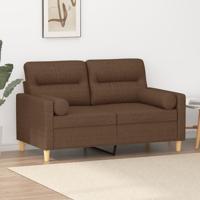 Tweezitsbank met sierkussens 120 cm stof bruin