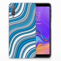 Samsung Galaxy A7 (2018) | TPU bumper | Waves Blue Samsung Galaxy A7 (2018) | TPU bumper | Waves Blue