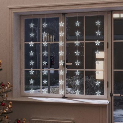 VidaXL Lichtsnoergordijn sterren met 200 led&apos;s en 8 functies koudwit